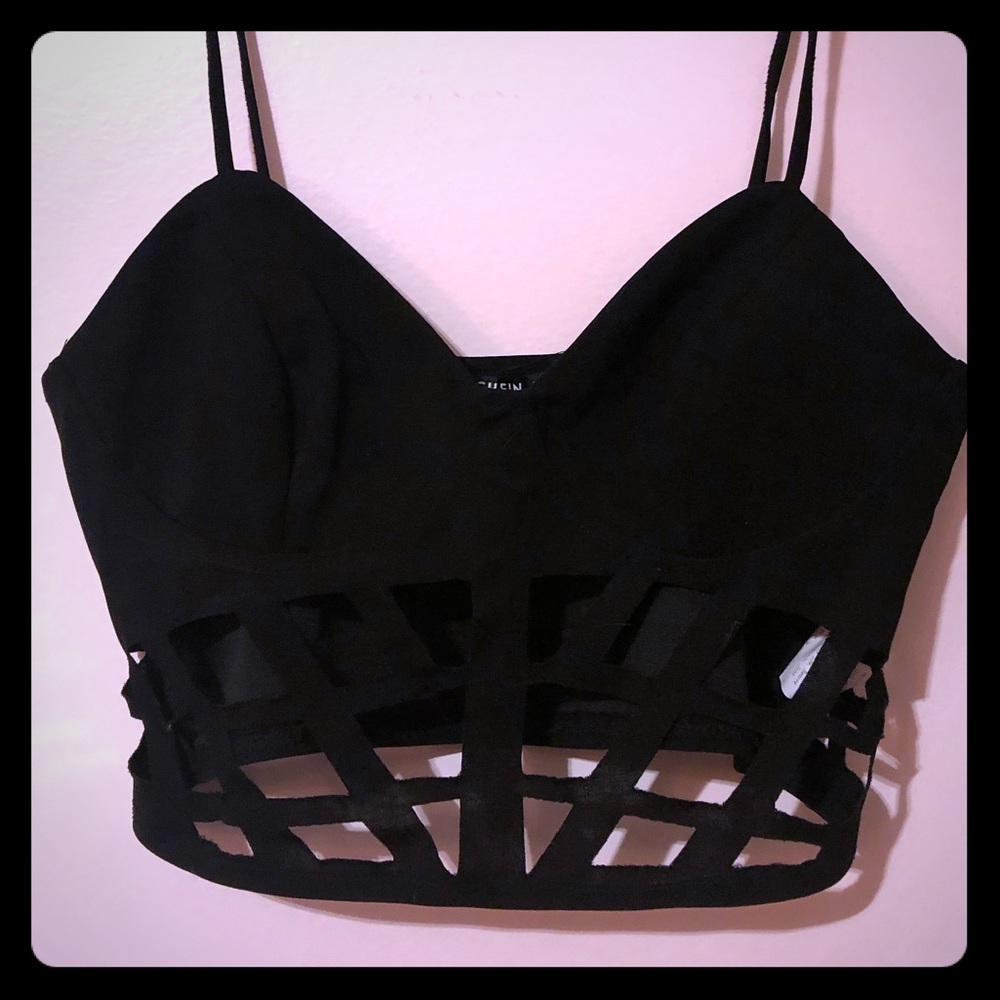 Black cut outs crop top